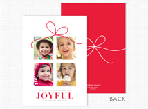 Joyful Gift Flat 4 Photo Christmas Card