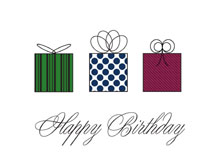 Three Presents Birthday Greeting Cards
